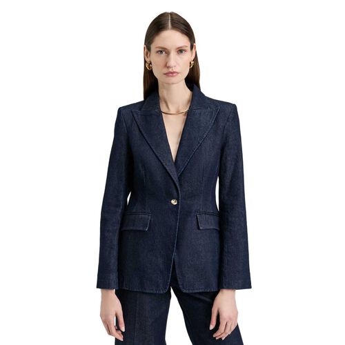 Veronika Maine Dark Indigo Denim Blazer